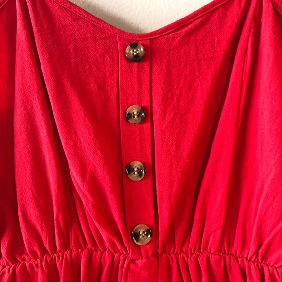 Red (Faux) Button Down Dress ⭐️ 3 for $25 ⭐️ - Picture 3 of 5